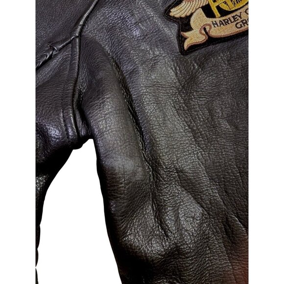 Vintage Leather Motorcycle Jacket M Patches HOG POW MIA Wolf Embroidered - Picture 13 of 13